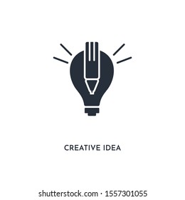 creative idea icon. simple element illustration. isolated trendy filled creative idea icon on white background. can be used for web, mobile, ui.