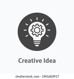 Creative idea icon. Vector illustration. Symbol of innovation, engineering, idea.