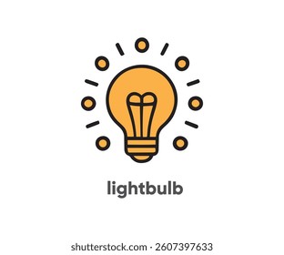 Creative Idea Icon Vector ,Innovation and  Inspiration Line Art
