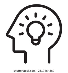 Ícone de ideia criativa, ilustração de ícone linear de vetor.