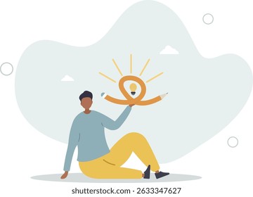 Creative idea, imagination, writing skill or learning and education concept. character life .
