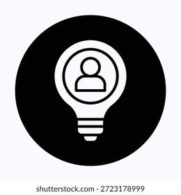 Ícone De Estilo Circular De Glifo Preto Isolado De Vetor Criativo Idea Innovation. 