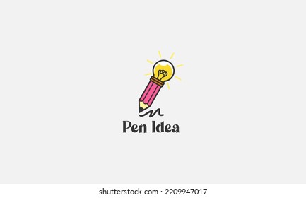 Creative idea, innovation logo design, pencil with bulb 