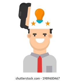 creative idea inspiration bulb icon illustration vector graphic