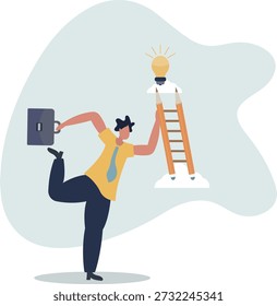 Ideia criativa, inspiração ou imaginação para criar novo trabalho inovador, oportunidade ou conceito de sabedoria.vida e emprego de pessoas.