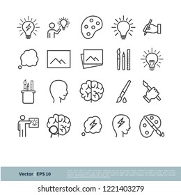 creative idea ion set eps 10 editable stroke 48 x 48 pixel