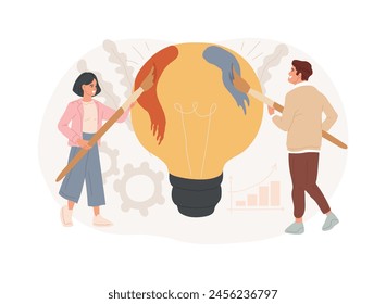 Creative idea isolated concept vector illustration. Creative team, idea management, insight notion, invention, breakthrough solution, finding inspiration, boost creativity vector concept.