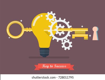 Creative idea key to success. Vector Illustration