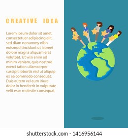 Creative idea landing page. Feedback concept. Vector illustration.