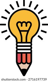 Lâmpada de ideia criativa com símbolo cerebral. Conceito de pensamento inovador e poder da mente. Representação de engenhosidade e sucesso