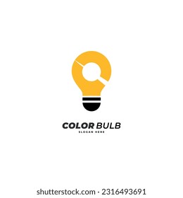 Creative idea light bulb color idea vector template.