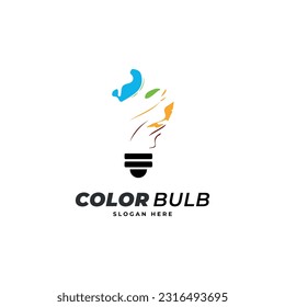 Creative idea light bulb color idea vector template.