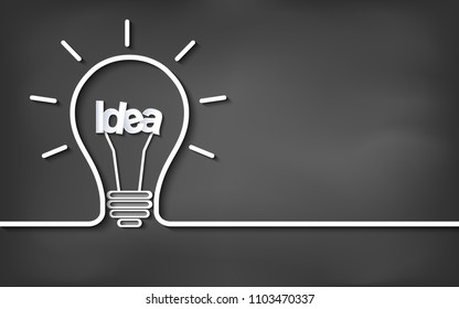 Creative idea light bulb icon. on blackboard background. vector illustration
