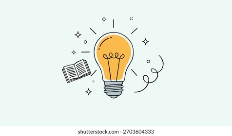 Ilustración de bombilla de luz de idea creativa