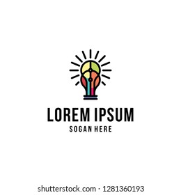 Creative idea light bulb logo template