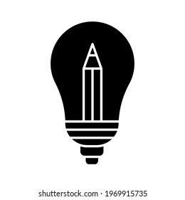 Creative idea, light bulb, pen, pencil icon vector image. Can also be used for online education. Suitable for use on web apps, mobile apps and print media.