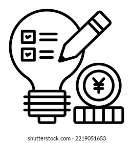 Creative idea in light bulb, Premium quality vector illustration concept. line icon symbol.