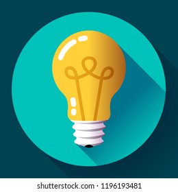 Creative idea in light bulb shape as inspiration concept. Vector design element. Flat icon.