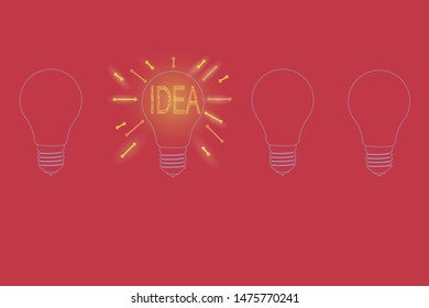 Creative idea in light bulb shape as inspiration concept.Creative idea. Concept of idea and innovation with light bulb on blackboard