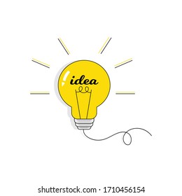Creative idea in light bulb shape as inspiration concept. Vector design element. Flat icon.