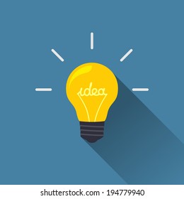 Creative Idea In Light Bulb Shape As Inspiration Concept. Vector Design Element. Flat Icon.