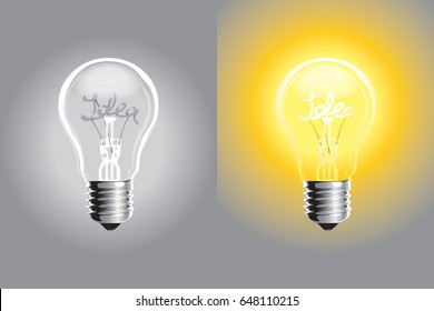 Creative idea in light bulb shape as inspiration concept. Vector illustration.