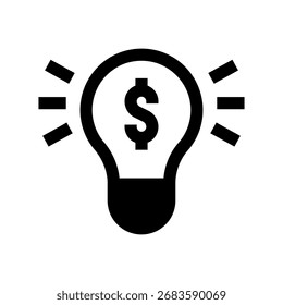 Creative Idea Light Bulb Solid Fill Icon