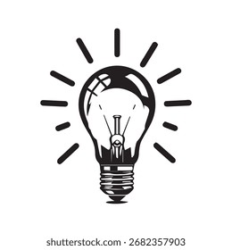 Icono de Vector de bombilla de luz de idea creativa