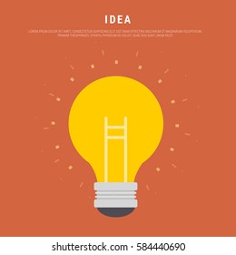 Creative idea with light lamp bulb