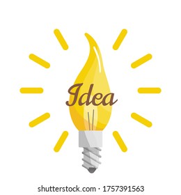 Creative idea in light lamp shape as inspiration concept. Effective thinking concept. Bulb icon with innovation idea. Vector business illustration concept