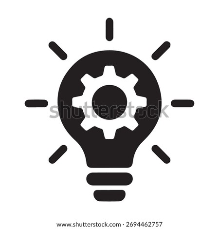Creative idea lightbulb with gears symbolizing innovation engineering and mechanical solutions isolated on white background