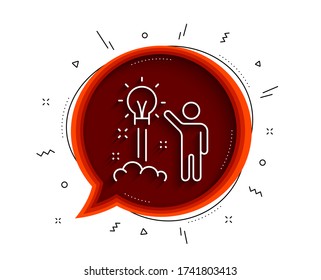 Creative idea line icon. Chat bubble with shadow. Human launch startup sign. Inspiration symbol. Thin line creative idea icon. Vector
