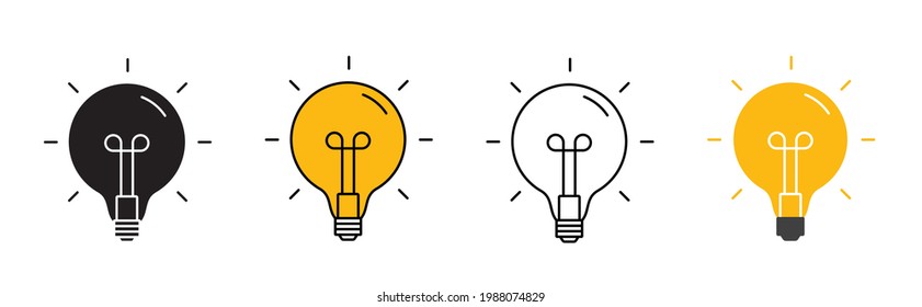 Creative Idea Line Icon. Lightbulb education, innovation logo collection set. Vector Illustration EPS10