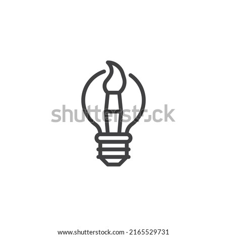 Creative idea line icon. linear style sign for mobile concept and web design. Light bulb with brush outline vector icon. Symbol, logo illustration. Vector graphics