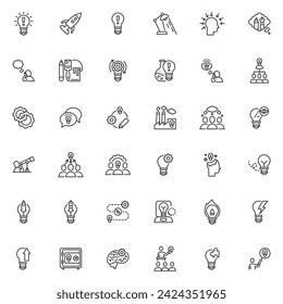 Creative Idea line icons set. linear style symbols collection, outline signs pack. Creative Innovation vector graphics. Set includes icons as Creativity, Idea Light bulb, Brainstorming, Inspiration