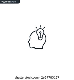 Kreative Idee, lineares Design für mobiles Konzept und Webdesign. Symbol, Logo-Abbildung. Pixel perfekte Vektorgrafik
