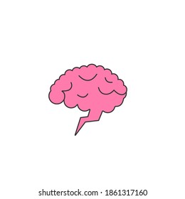 Logo de idea creativa con cerebro aislado en fondo blanco. Símbolo de creatividad. EPS 10