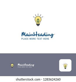 Creative Idea Logo Design. Flat color Logo place for Tagline. Vector Illustration