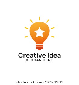 creative idea logo design template. bulb star icon symbol designs