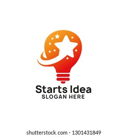 creative idea logo design template. bulb star icon symbol designs