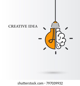 Creative idea Logo with a half of light bulb and brain isolated on white background. Symbol of creativity. EPS 10 - Shutterstock ID 797039932