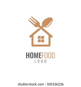 Creative Idea Of Logo. Home Cooking, Home Food Logotype Template.