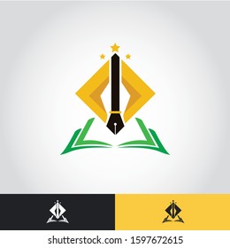 Creative Idea for mascot or logo design. book, education, signs, symbols vector illustration