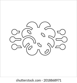 Idea creativa, mente, cerebro, poder cerebral, icono del contorno de cabeza. 