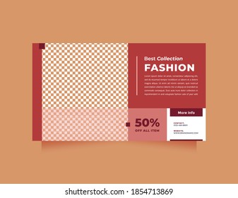 Creative idea and minimalist concept design web banner template for digital promotion. Trendy and Modern red design social media banner specially fashion and beauty products