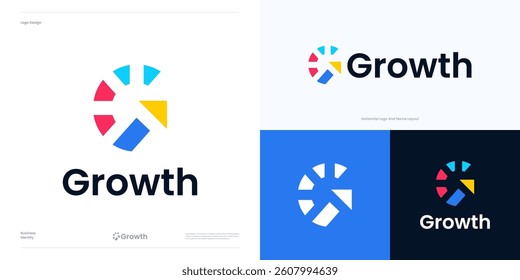 Creative idea modern concept, letter G arrow logo icon design vector element editable, Symbol G circular section sign geometric colorful for global technology and other brand identity business.