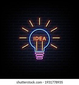 Creative Idea Neon Sign Vector. Creative Idea neon logo