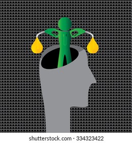 creative idea nozzle with fuel drop vector 