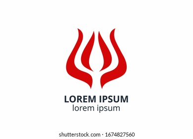 creative idea shape of flaming fire icon logo design template concept for gas company, oil corporate, e sport club emblem or any business. 