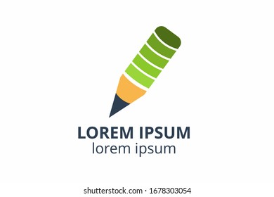 Creative idea shape pencil icon design illustration. Template logo for school, writer, art and studio company, architecture corporate, or any business.